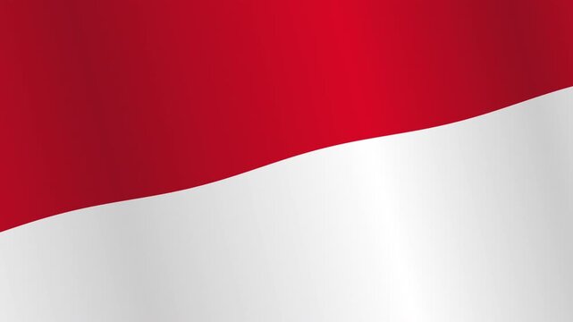 Animated Waving Indonesian Flag Background with Flowing Red White Fabric Motion Loop