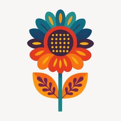 Fototapeta premium Colorful geometric floral illustration.