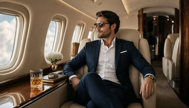 Millionaire lifestyle in jet