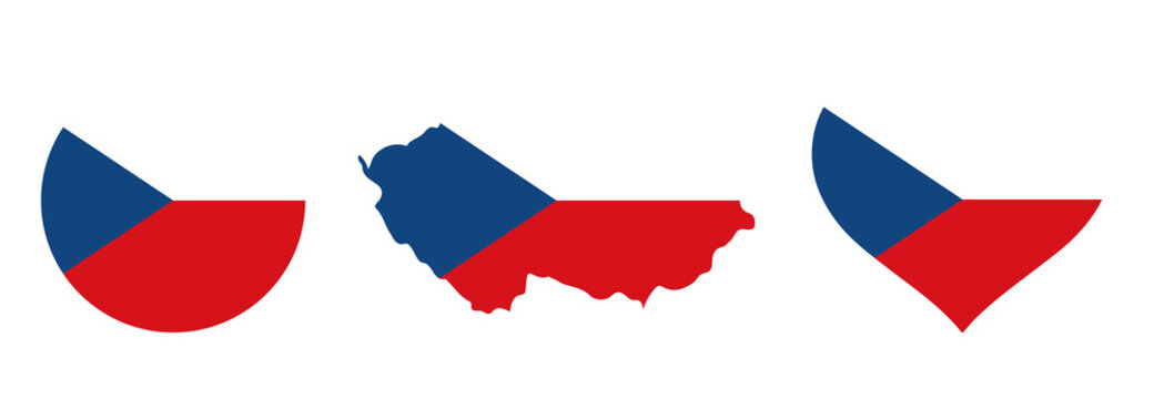 Czech Republic flag button, map, heart, love, round, circle soccer football PNG vector
