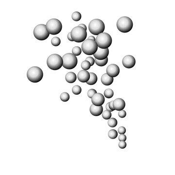 Black air bubbles flying