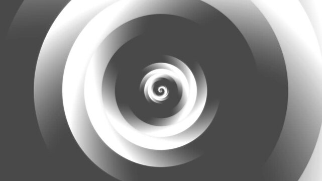 White spiral tunnel motion background with hypnotic swirl vortex and infinite depth