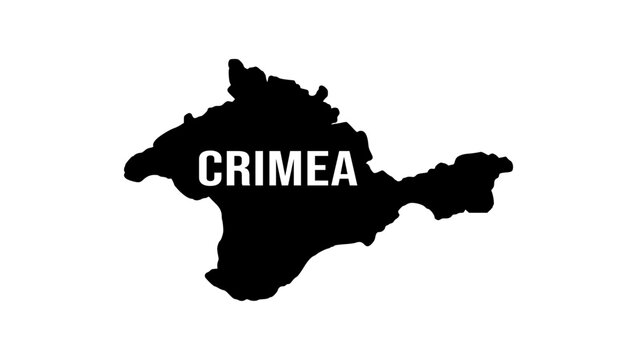 Crimea map, black isolated vector silhouette