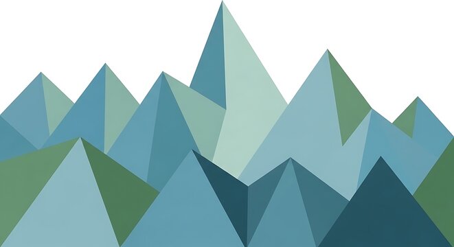 Geometric Mountains Landscape Illustration Artwork.
