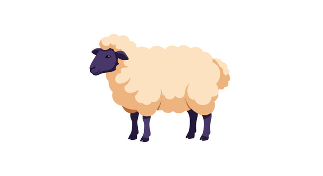 Sheep standing alone in profile view.