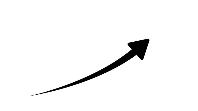 Arrow motion graphic animation showing growth and success on white background clip element.