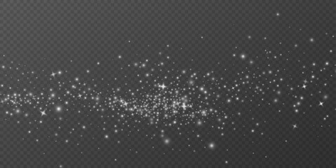 Abstract transparent png of white glitter particles with sparkling light bursts and fairy dust overlay for festive design and magical holiday backgrounds christmas background explosion magic sparkles © Sergey