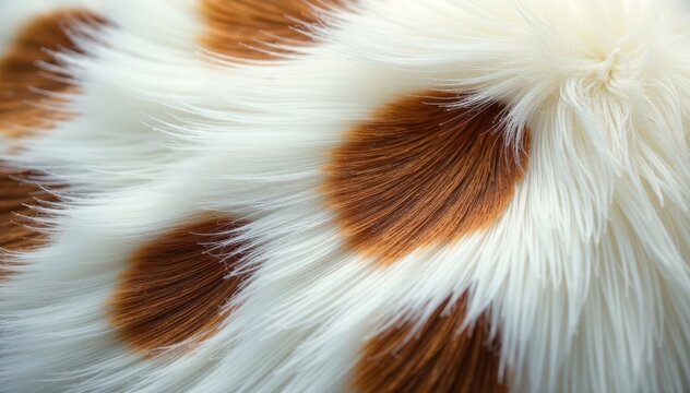 Dark brown spots on white fur with a subtle gradient effect, animal hide, vintage style