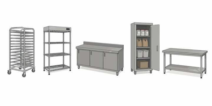 Vsai commercial kitchen equipment set providing kitchen organization and storage solutions