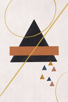 Minimalist abstract geometric illustration with triangles