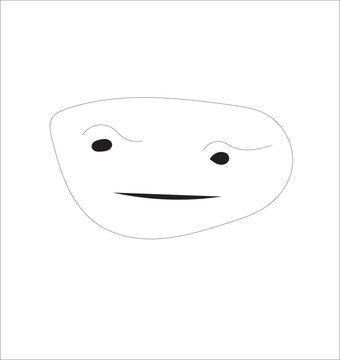 Troll Face Meme Icon - Smug Smile Internet Meme Vector Illustration