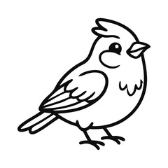 Fototapeta premium Adorable Crested Bird Vector Illustration for Children’s Craft and Education