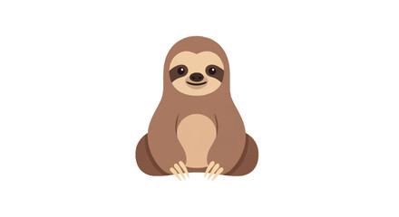 Obraz premium Smiling cartoon sloth sitting upright.