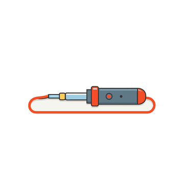 Flat vector illustration of a soldering iron
