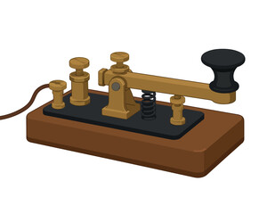 Vsai vintage telegraph sending key for morse code communication © frrlbt