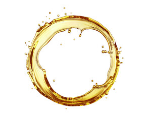 Obraz premium Oil fluid circular splash isolated on transparent background. Generative AI