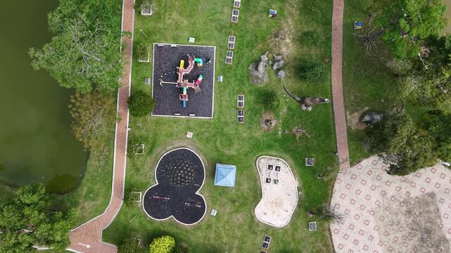 Aerial Drone View of Public Park Batu Pahat Malaysia