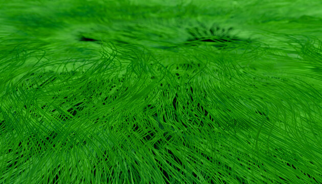 Abstract green fibrous texture with dynamic organic pattern