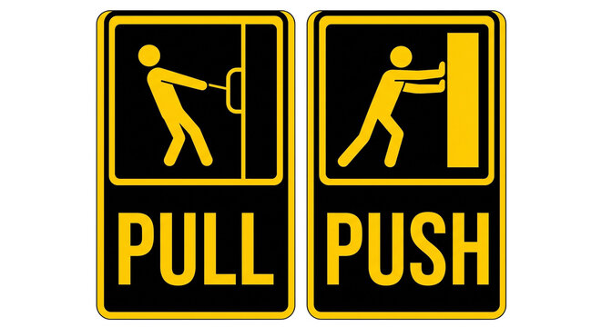 pull and push door signs