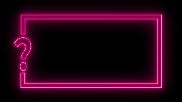 animated neon unknown profile frame with glowing question mark futuristic ui .