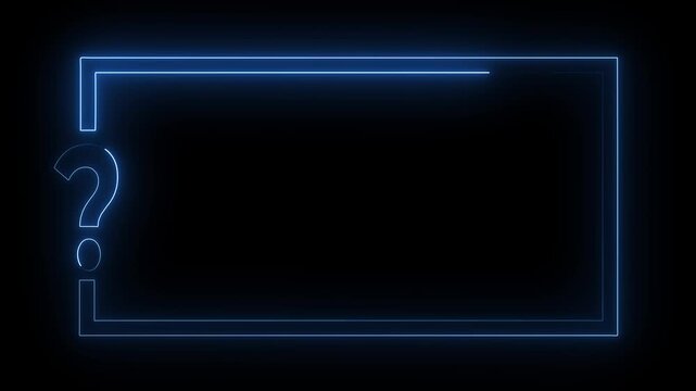 glowing question mark user profile placeholder with futuristic neon hud interface animation.
