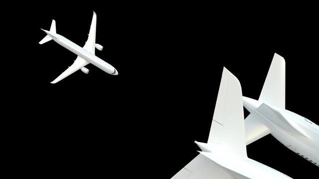 Animated Airplane Overlay Aviation Simple Transition One Side Diagonal.
