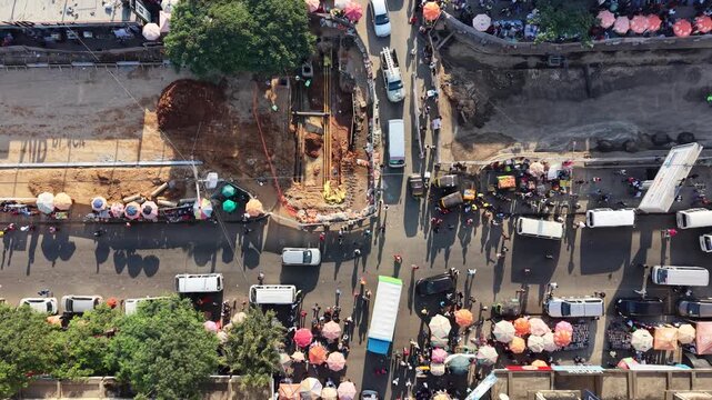 Construction in africa. and Traffic Maputo
