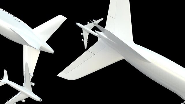 Animated Airplane Overlay Aviation Simple Transition Two Side Diagonal.