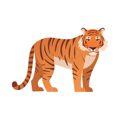 Fototapeta premium Flat illustration of a tiger in side view
