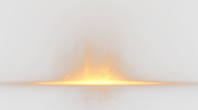 Bright orange explosion effect with particles on transparent background for graphic design work
