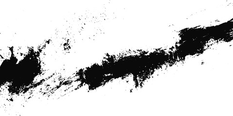 Obraz premium Abstract Black Paint Splatter on White Background with Rough Grunge Texture and Distressed Artistic Ink Effects.