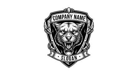 Obraz premium Aggressive Panther Badge Logo