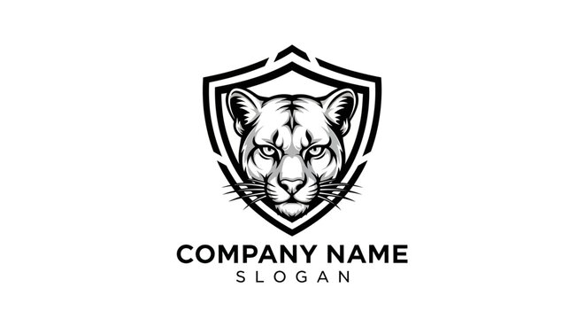 Logo Fierce Cougar Head Inside Shield