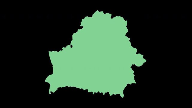 Belarus green 3D map spin perfect 10 second loop black background