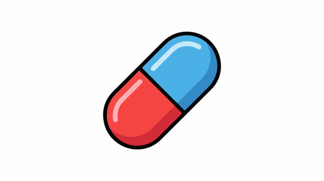 A colorful cartoon illustration of a medical capsule