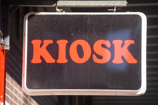 Schild Kiosk an einem Kiosk, Deutschland