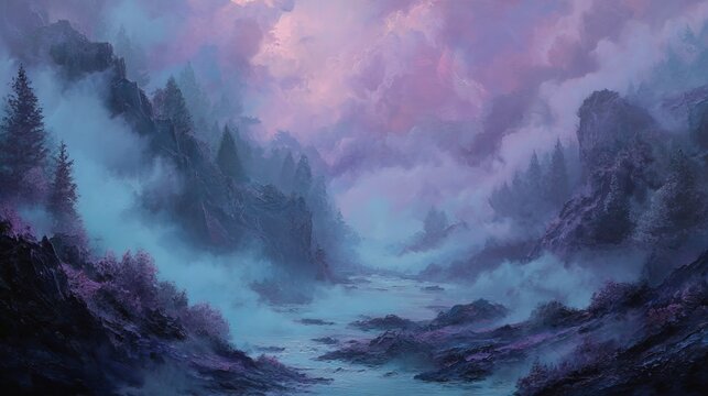 Ethereal abstract painting background with soft dreamy brushstrokes flowing artistic texture delicate pastel tones atmospheric composition and elegant hand painted backdrop for creative design project