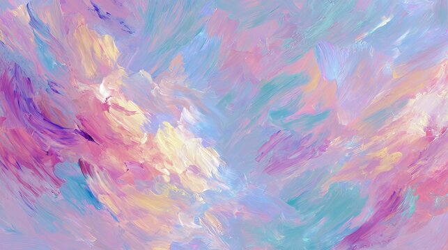 Ethereal abstract painting background with soft dreamy brushstrokes flowing artistic texture delicate pastel tones atmospheric composition and elegant hand painted backdrop for creative design project