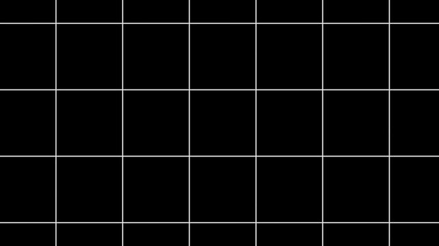 White grid background, geometric black lines