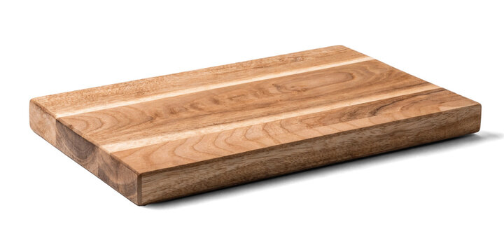 A cutting board made of nature wood in perspective view png cutout