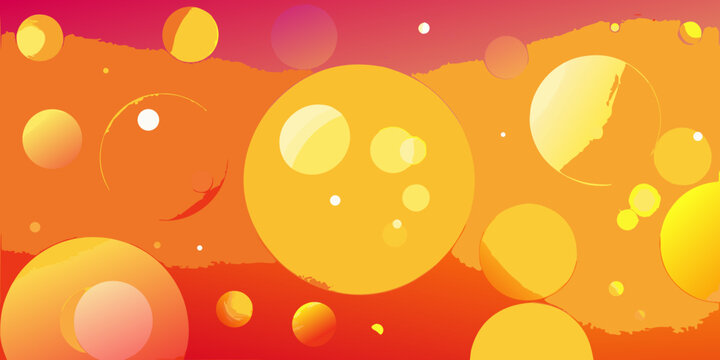 Colorful abstract circles and glowing spheres, vector