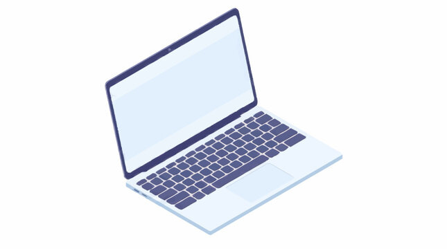 Modern laptop computer with open screen display.