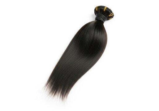 Long black and red curly hair extension with golden clip for braiding