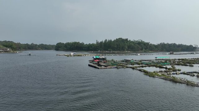 June 26, 2026 Drone Floating fish cage (FFC) on a lake