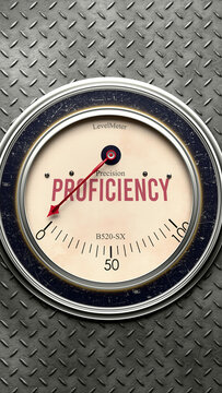 Proficiency that hits less than zero, showing an extremely low level of proficiency, none of it, insufficient. Minimum value, below the norm. Lack of proficiency. ,3d illustration