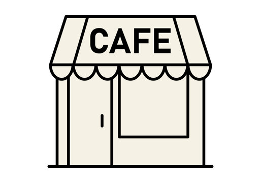 Fachada de cafeter&iacute;a con toldo