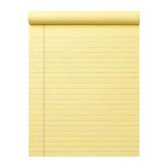 Fototapeta premium Blank yellow lined legal pad paper notebook sheet