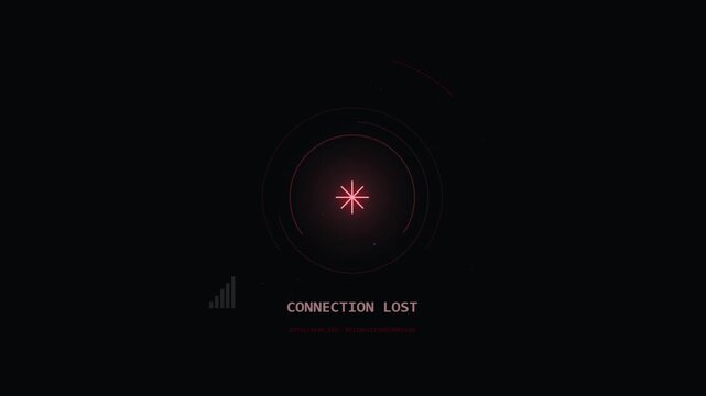 Digital interface showing system online transition to connection lost error