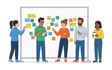 Obraz premium Business team brainstorming project planning