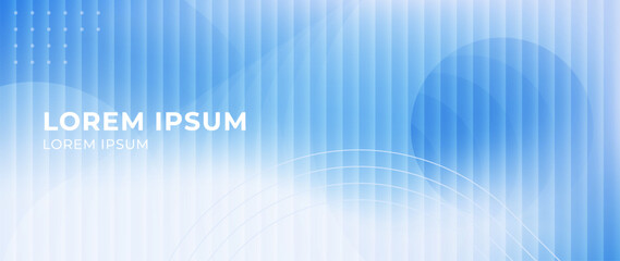 Abstract blue sky geometric gradient background with translucent layered circles and clean minimal depth. Modern backdrop for technology, corporate presentations, digital branding and website headers © Mariia
